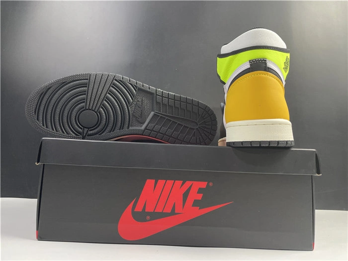Refined Jordan1 White Black Volt University Gold 555088- 3736