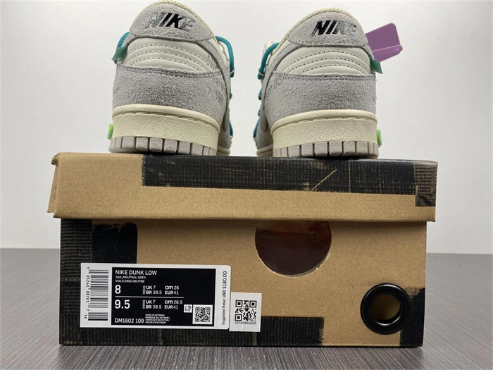 Nike Dunk Low Off-White Lot 9 DM1602- WaterResistant 5073